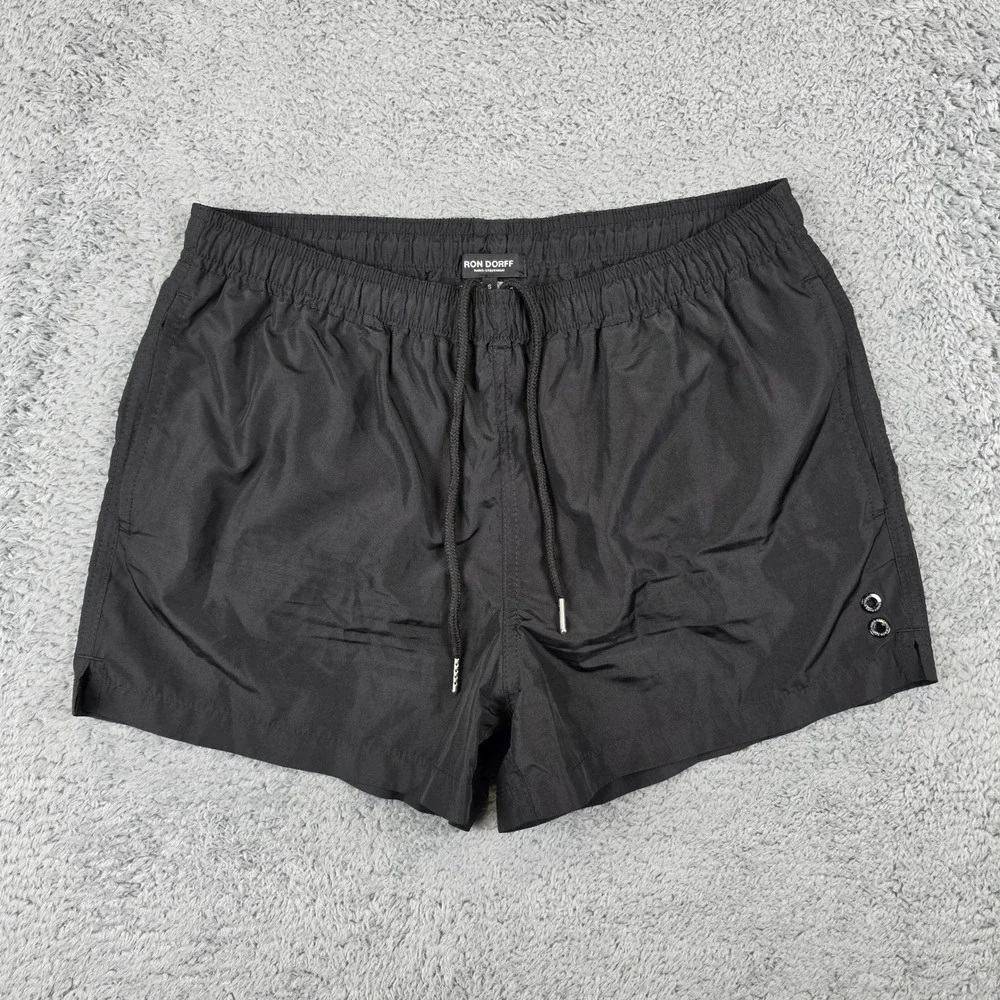 Ron Dorff Swim Shorts Mens S Black Recycled Polyester Drawstring Mesh Liner 3